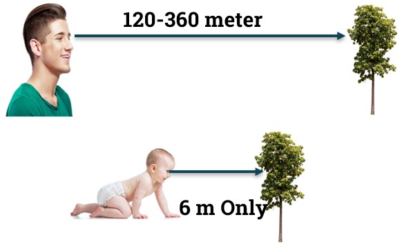 Comparison of Visual Acuity between adult and children