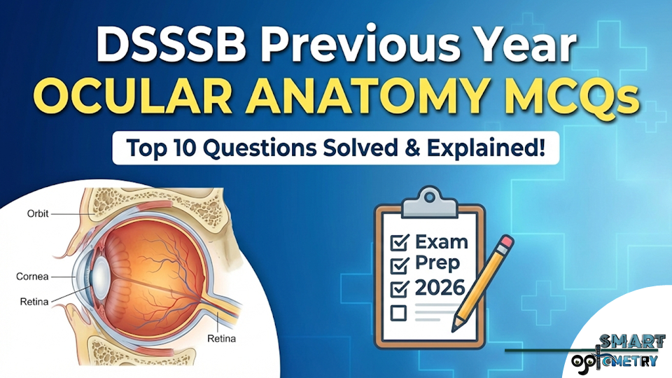 DSSSB Optometrist Previous Year Question Paper- Ocular Anatomy MCQs