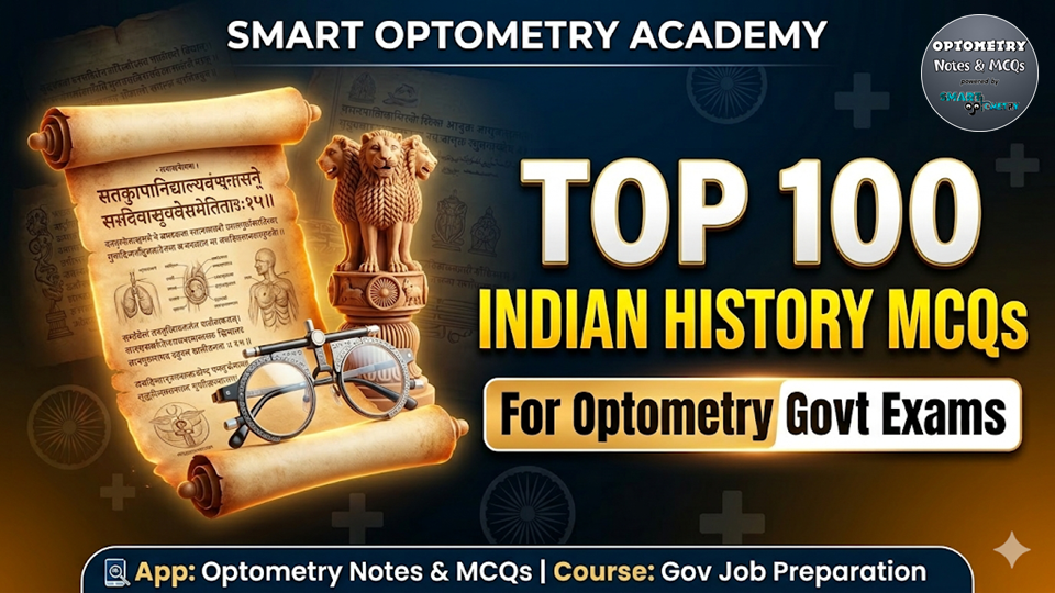 100 Most Important Indian History MCQs for Optometry Govt Exam