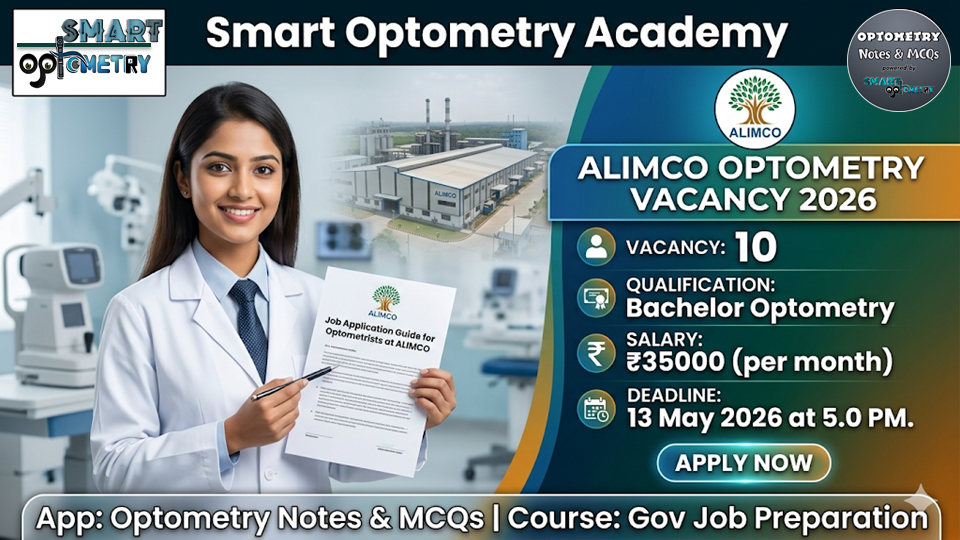 ALIMCO Optometry Vacancy 2026 – 10 Optometrist Posts (CON-19)