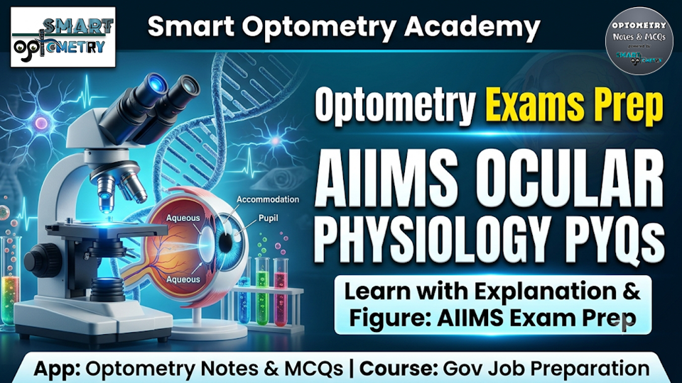 AIIMS Ocular Physiology PYQs │AIIMS Optometry PYQs │Optometry Govt Job Preparation │AIIMS Previous Year MCQs