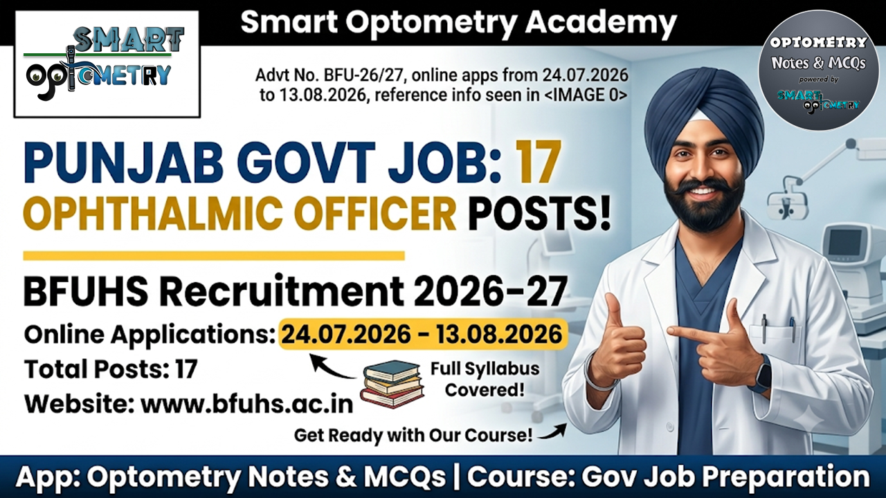 BFUHS Ophthalmic Officer 2026 Recruitment: 17 Vacancies Under Punjab Health & Family Welfare Department