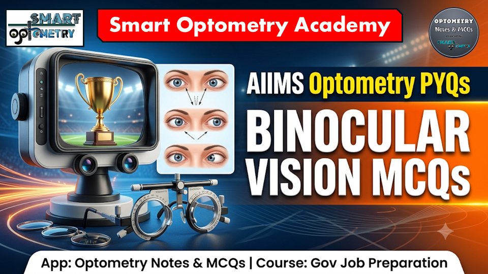 AIIMS Binocular Vision PYQs │AIIMS Optometry PYQs │Optometry Govt Job Preparation │AIIMS Previous Year MCQs