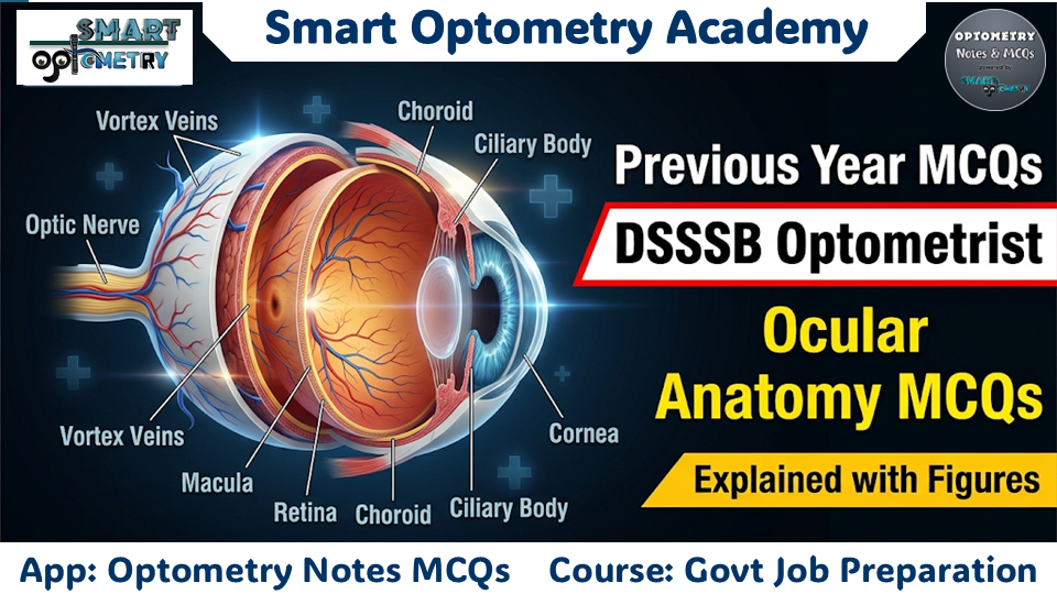 DSSSB Optometrist Previous Year MCQs- Ocular Anatomy MCQs