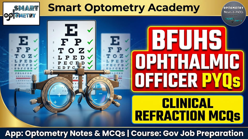 BFUHS Ophthalmic Officer Previous Year MCQs- Clinical Refraction