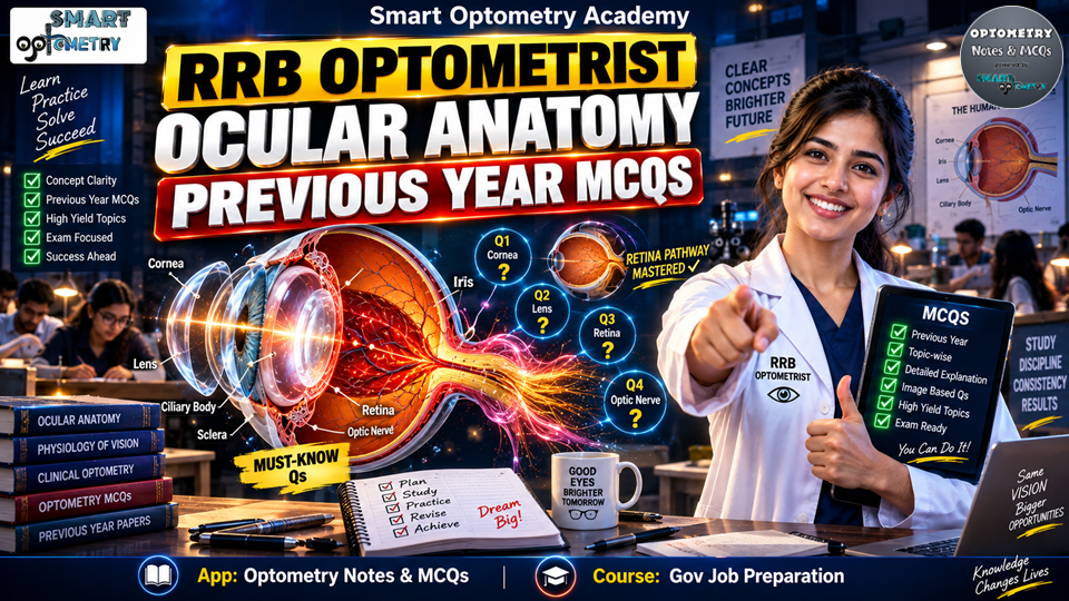 RRB Optometrist 2026: 21 Ocular Anatomy MCQs – Layers, Chambers & Blood Supply